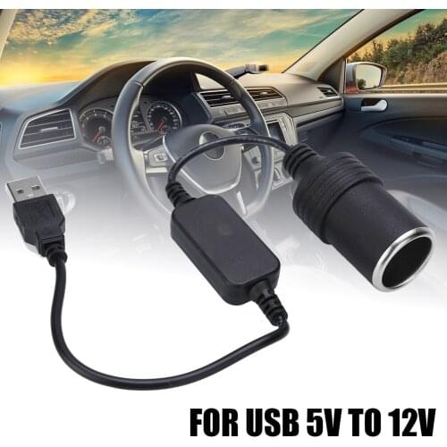 1pc USB 5V To 12V Car Female Cigarette Lighter Power Socket Converter Adapter 35cm For Driving Recorder Car Charger