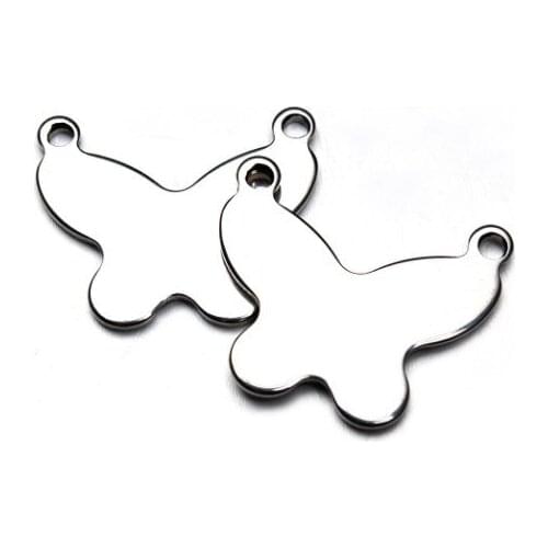 10pcs/lot 17mm*20mm butterfly stainless steel Connector Metal Alloy Pendant For DIY bracelet Jewelry Making fy5df