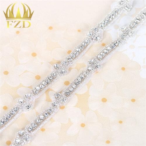 10yards) Wholesale 1 Yard Hot Fix Crystal Sew On Rhinestone Applique for Garment Wedding Dresses
