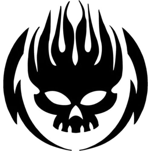 12.5cm * 13cm Classic Flame Skull Auto Decoration Sticker Pvc Motorcycle Car Glass Decal Accessories Can Be Customized Color