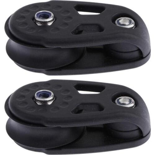 2x Nylon Kayak Pulley Block Marine Sheave Anchor Trolley Wheel Accessories