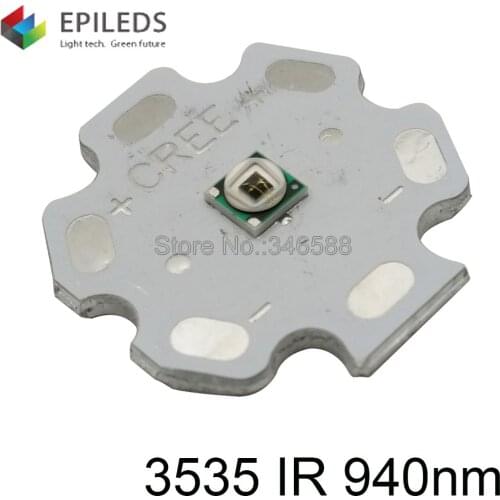 5pcs 3W 3535 Epileds Infrared IR 940NM High Powe LED Light Emitter Diode on 8mm / 12mm /14mm / 16mm / 20mm Star PCB