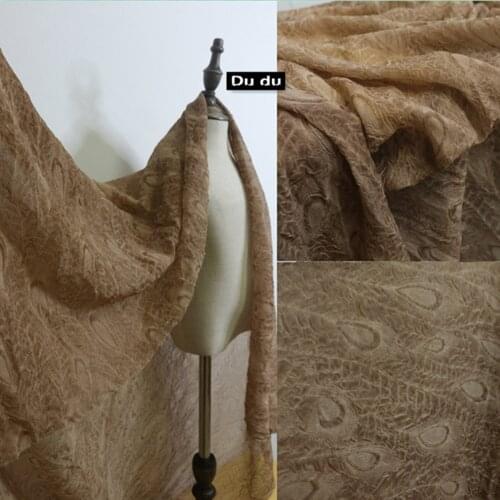 50*170cm High temperature Fold Clothing Fabric Feather patterns Bump Shape Printing Crepe Texture Design Fabric DIY