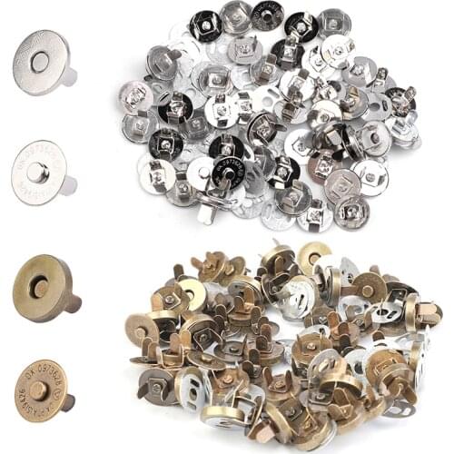 KAOBUY 50pcs Bronze Silver Metal Magnet Button For Diy Bags Snaps Buttons Clasp Fastener Snap Button Sewing Accessories