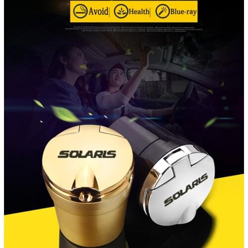 For Hyundai SOLARIS 2015-2020 accessories Car Ashtray Blue LED Light Ashtray Office Ashtray Decoration