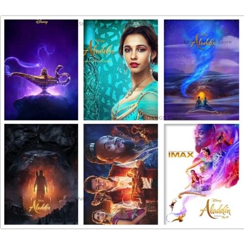 Disney Movie 5d Diy Full Drill Diamond Painting Aladdin Poster Diamond Mosaic Embroidery Cross Stitch Handmade Home Decor Gift