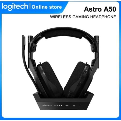 Logitech Astro A50 Wireless Gaming Earphone 2.4HZ Multi-function Base Station With Mic 15 m Wireless receiving range For Laptop