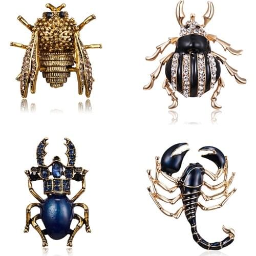 Insect Brooch Beetles Brooches Pin Fashion Scorpion Cicada Beetle Scarf Clip Broach Bouquet Animal Coat Suit Clothes Accessories
