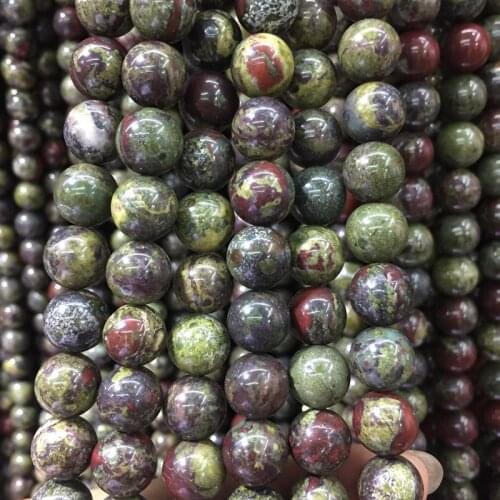 Natural dragon blood stone round beads loose Bead mixed for needlework For Jewelry Making DIY Bracelet perples charm bricolage