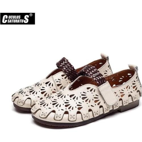 Cuculus 2020 Genuine Leather Women Sandals Handmade Summer Shoes Large Size Andals Flat Women Sandals Summer Shoes Sandals