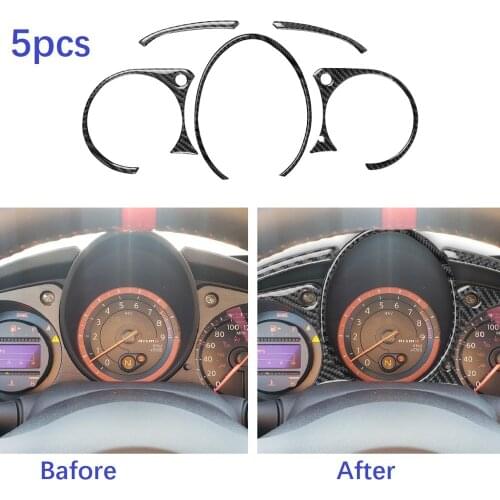 For Nissan 370Z Z34 2009-up nismo Carbon Fiber Car Speedometer Panel Sticker Instrument Surround Modification Cover Accessories