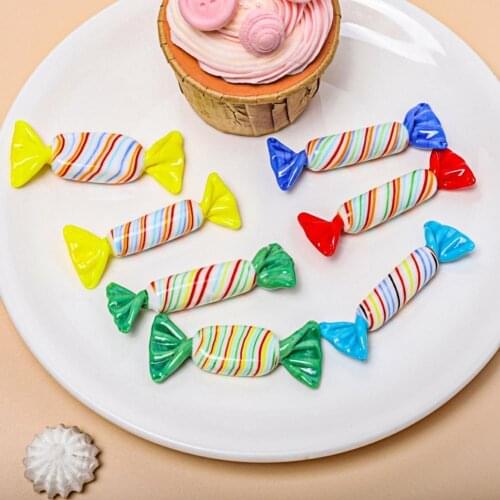 Candy Ornament Exquisite Home Decoration Multi-color Glass Mini Stripe Sweets Adornment for Office Home Birthday Party Decor