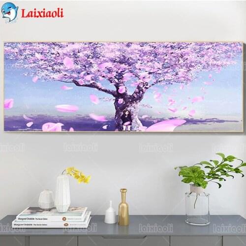 Beautiful Cherry Blossoms DIY 5D Diamond Painting Diamond Embroidery Cross Stitch Rhinestone Mosaic Diamond kit large Home Decor