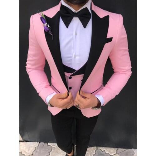 Handsome Groomsmen Wool blend Groom Tuxedos Mens Wedding Dress Man Jacket Blazer Prom Dinner (Jacket+Pants+Tie+Vest) A183