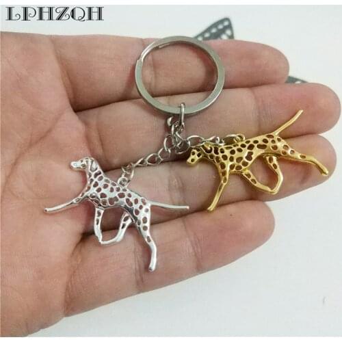 LPHZQH Fashion Puppy Dalmatian Dog Car Key Chain Women Handbag Pendant Charm Accessories Key Ring Trendy Jewelery Steampunk