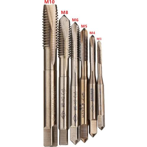 M3-M10 HSS-Co M35 Cobalt Machine Sprial Point Taps Metric Screw Tap Right Hand Thread Plug Tap Drill