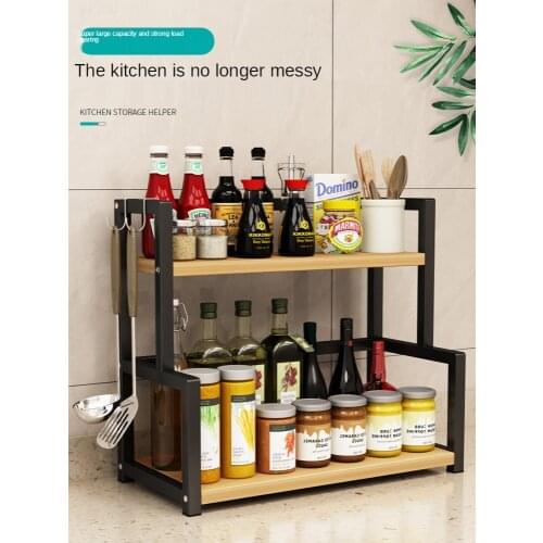 Multi-Layer Spice Rack Countertops Kitchen Storage Shelf Household Condiments Soy Sauce and Vinegar Bottle Rack Spice Rack