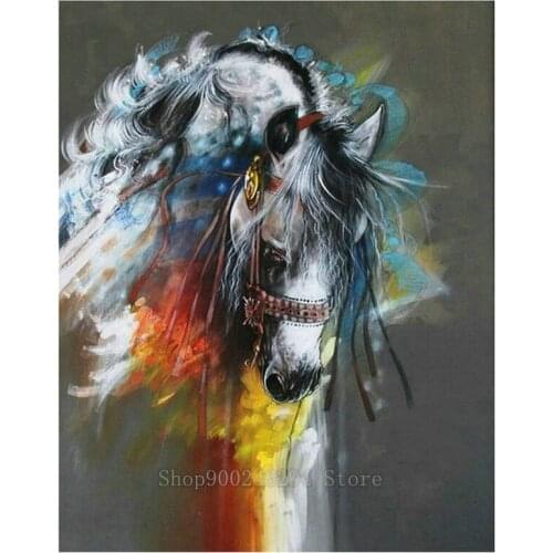 5D Full Square Diamond Painting Animal Horse Cross Stitch DIY Home Decoration Diamond Embroidery Mosaic Handmade Gift Kits FF860