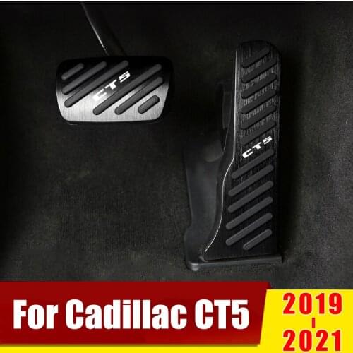 For Cadillac CT5 2019 2020 2021 Aluminium Alloy Auto Accelerator Gas Pedal Brake Footrest Pedals Cover Case Pads Accessories