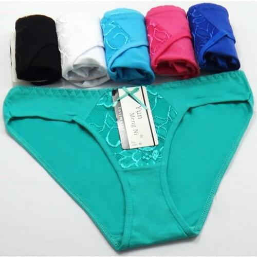 New Fashion 12pcs Underwear Women Panties Floral Lace Thong Lot Culotte Femme Sexy Woman Underwear Cotton Strings Briefs