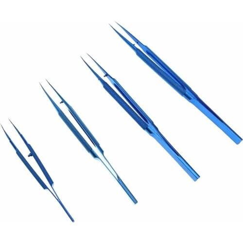 Ophthalmic Micro Forceps Titanium Round Handle tweezers 14/16cm Dental Ophthalmic Surgical Instruments