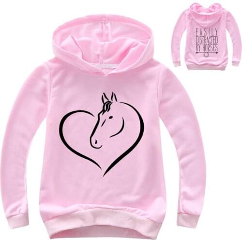 2-15Y Fashion Printed Horse Hoodie Boy Long Sleeve Shirt Cildren Sweatshirts Girls Hoodies Children Coat Kids Clothes Streetwear