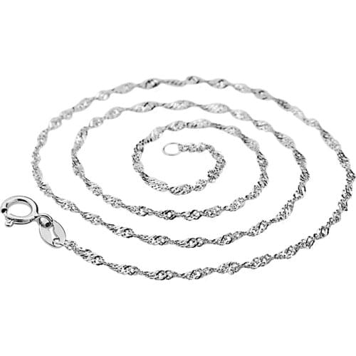 16/18/20/22/24inch Shiny Women Water Wave Choker Necklace Thin Chain Jewelry new