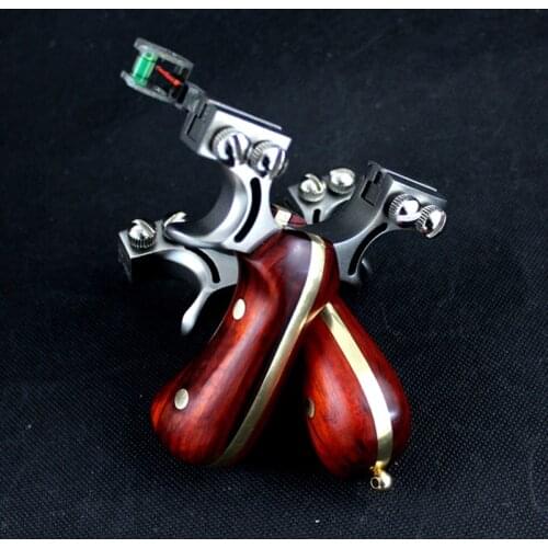 Professional Hunting Slingshot Stainless Steel Catapult + Wood Handle with Rubber Band Outdoor Shooting Hunting Gear