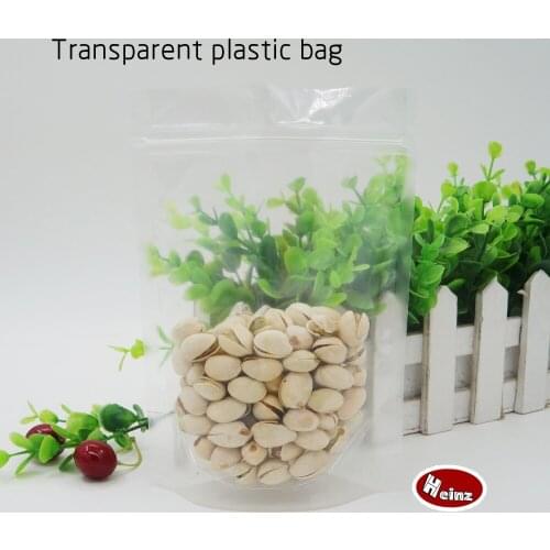 Transparent plastic stand bag/ Waterproof and dust proof, Mobile phone shell packaging, Food bags. Spot 100/ package