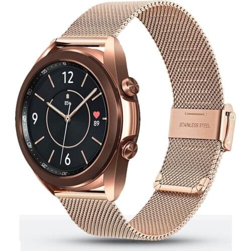 For Samsung Galaxy Watch 3 41mm 45mm Strap Quick Release Watch Band Milanese Stainless Steel Wristband Rose Gold Band