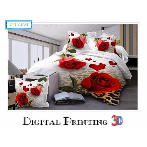 Luxury Flat Bedspread King Size 3/4pcs Winter Bedding Set Wedding Decoration 3d Rose Bed Cover Pillowcases-housse De Couette
