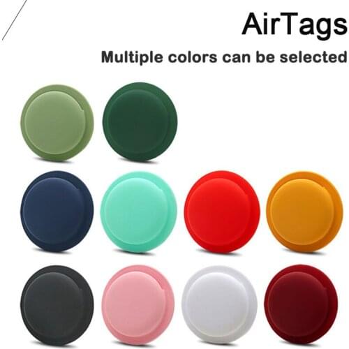 For Airtags Tracker Silicone Case Anti-lost Protective Sleeve Back Adhesive Mount Soft Cover Protector For Airtags Accessories