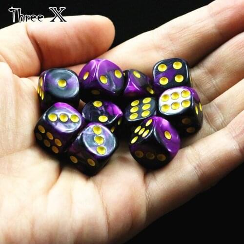 Mix Color Effect 12mm D6 Double Cube Playing for Gambling Board Game,Tabletop Game,games Poker Dice