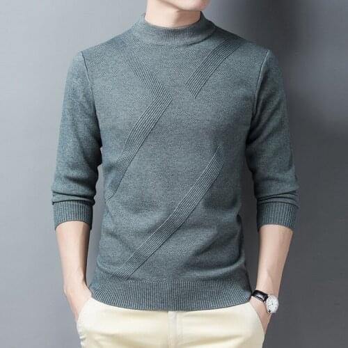 Autumn and Winter Mens Sweater with Wool Sweater 2020 New Turtleneck Round Neck Thickened Cold and Warm Bottoming Shirt