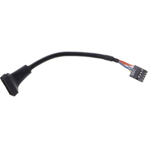 USB 2.0 9-Pin Housing Male To USB 3.0 20-Pin Motherboard Female Adapter Cable