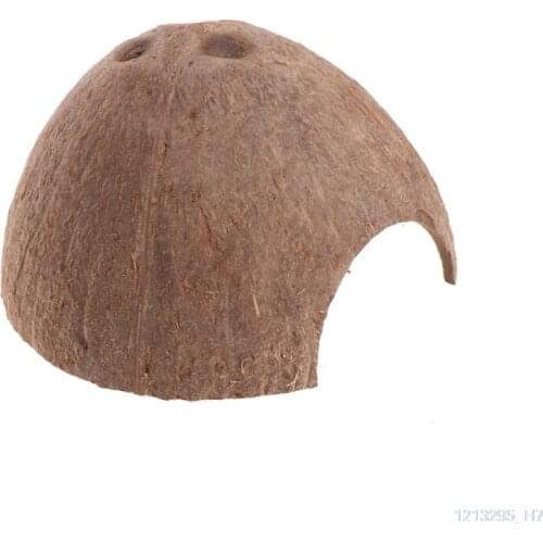 1Pc Reptile Hide Habitat Natural Coconut Shell Lizard Spider Small Animal Cave House