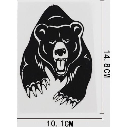 10.1CMX14.8CM Angry Bear Grizzly Bear Claws Vinyl Car Sticker Black/Silver 8A-0123