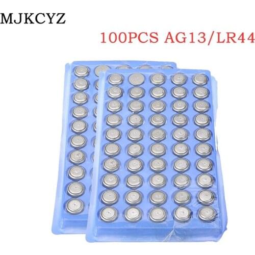 100pcs AG13 LR44 357 1.5V sr44 A76 gp76 LR 44B l1154c 303 button battery