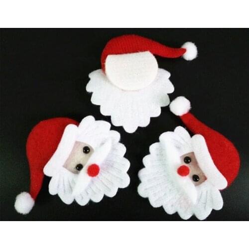 100pcs Christmas Santa Claus head Ornament fabric christmas Ornaments accessory for candy gift box supply felt santa