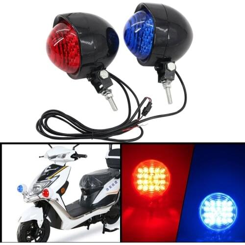 2pcs split red blue led strobe light for patrol motorcycle police motorbike led warning flash lamp automobile strobe lamp