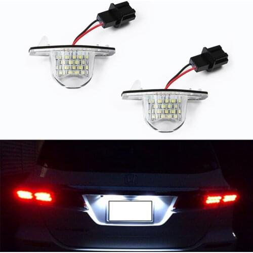2 Pieces LED License Plate Light For Honda Jazz Fit Odyssey Stream Insight Elenment Civic Coupe CR-V FR-V HR-V Crosstour 5D DXY