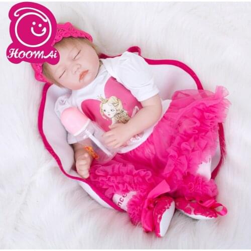 22'' 55 Cm Early Education Toy Lifelike Cloth Body Baby Girl Doll Fashion Princess Bebe Reborn Doll For Childrens Day Gift