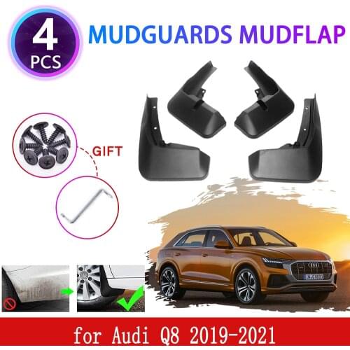 4PCS for Audi Q8 2019 2020 2021 New Mudguards Mudflaps Fender Mud Flap Splash Mud Retention Guards Protect Car PP Accessories