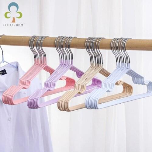 5pcs Metal Non-slip Plastic Dipping Adult Drying Racks Home Underwear Hanger Stainless Steel Clothes Hanging without Trace DDJ