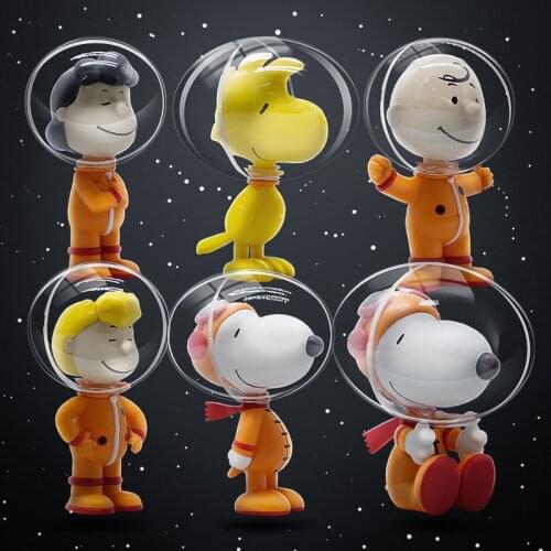 6 pcs/lot Original Cute Dog Space Series Blind Box Toys Vinyl Doll 7 Style Random One Cute Anime Figure for Boys and Girls Gift