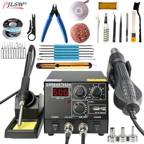 868D 868A 868 intelligent 3 in 1 anti-static hot air dual digital hot air gun soldering station USB charging mobile phone