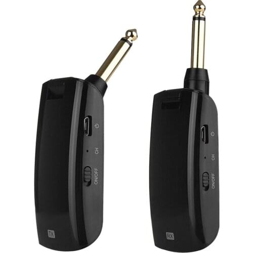 AU688-U Wireless Transmitter Receiver 100M Transmission U Band Frequency Rechargeable Guitar Transmitter Receiver Black