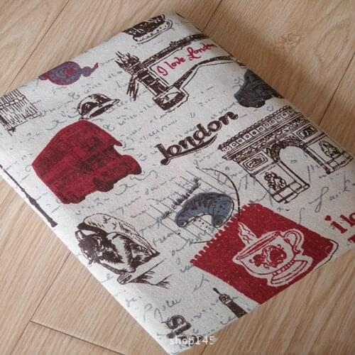 Tower Patchwork Printed Cotton Linen Fabric For Quilting Material Cartoon Drawing Pillow Bag TJ0801