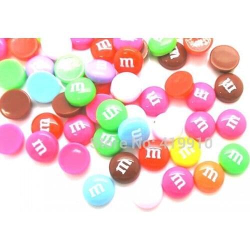 Free Shipping 100pcs Mixed Resin Letter M Beads 8mm Flatback Cabochon Scrapbook Craft Fit Phone Diy D2113