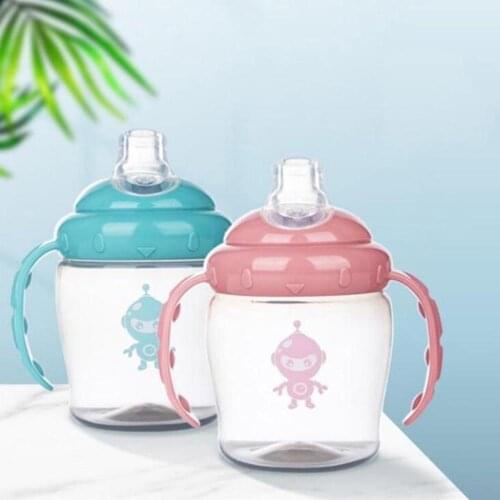 New Robot Printing Pp Duckbill Cup Baby Training Drinking Cup Baby Kettle Double Handle Learning Drink Cup